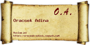 Oracsek Adina névjegykártya